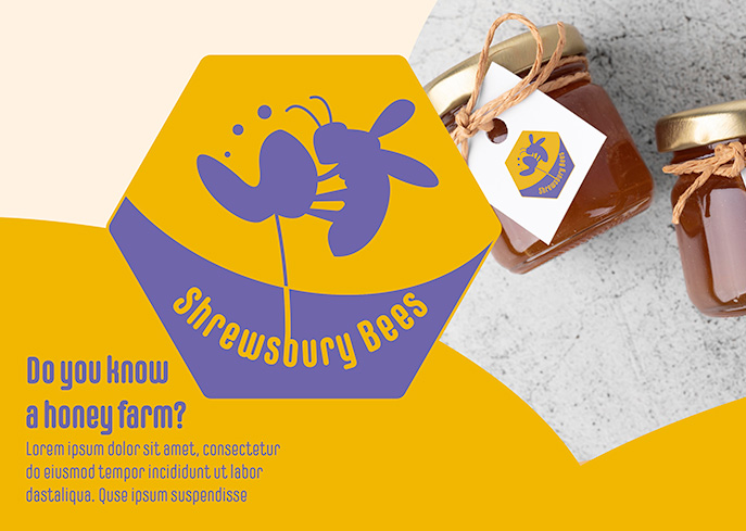 Shrewsbury bees honey label design cover